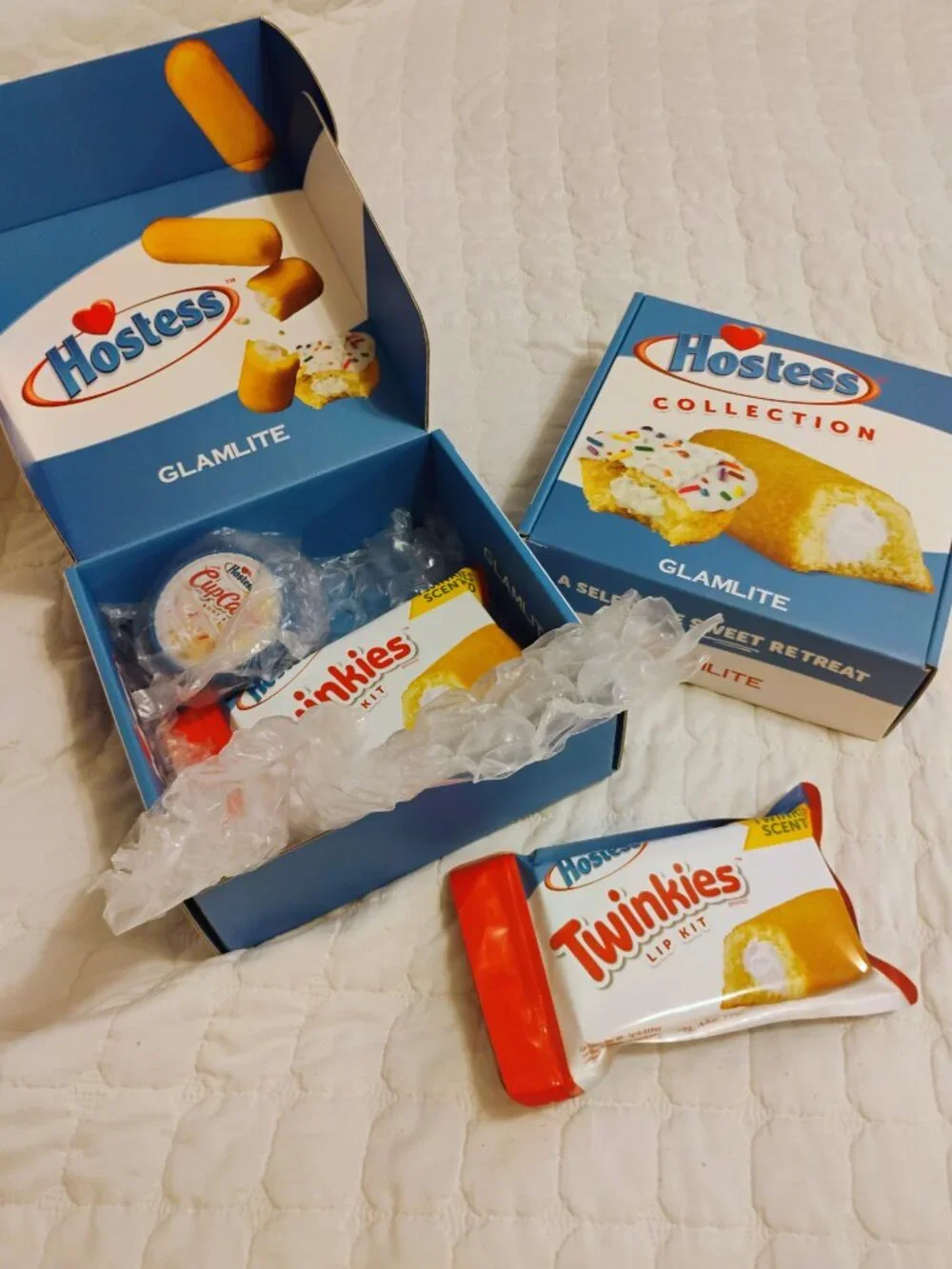 Hostess Twinkie self care Sweet retreat lip gloss trio and body lotion